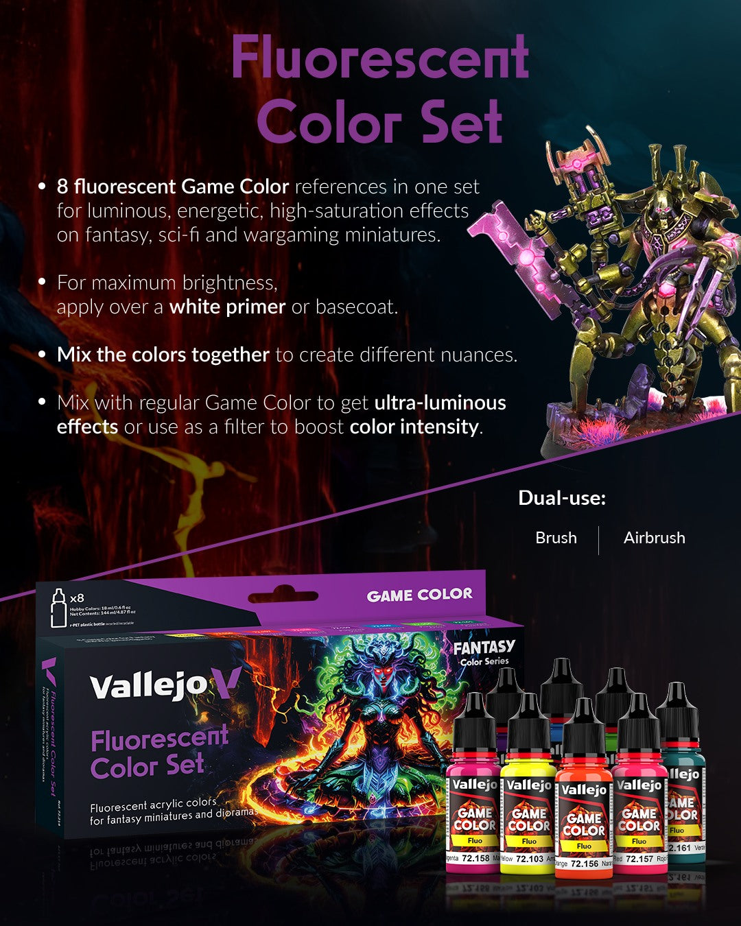 Set de pinturas Fluorescentes